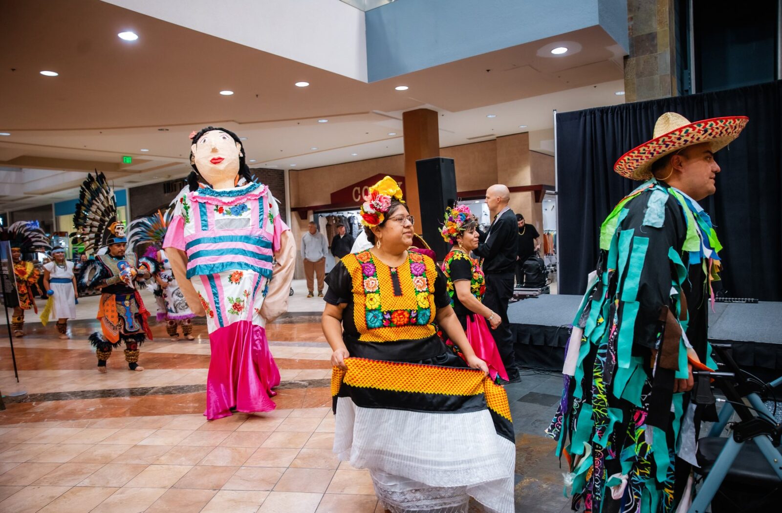 Oaxaca en Utah participants in traditional clothing move through the Utah Cultural Heritage Celebration